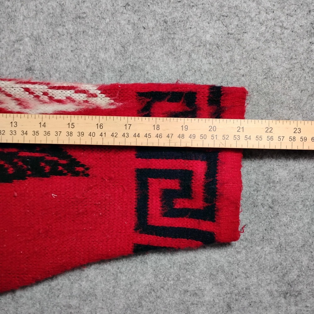 Rumiñahui Hooded Wool Zip Up Jacket Unisex Large Red Southwestern Tribal Boho - Picture 7 of 12